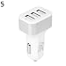 Produktbild jEZmiSy, Autoladegerät, Zigarettenanzünder, 12V-24V, USB-Anschluss mit 3 Anschlüssen, Kfz-Anschluss, Adapter für iPhone 5 6, Samsung, HTC - Silber