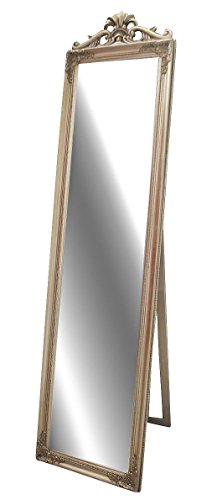 Livitat LV8751-S Stand-/ Ankleidespiegel Barock Landhaus, 180 cm, antik silber