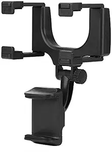 CQLEK Anti Shake & Fall Prevention 360 Degree Rotation Adjustable Anti Vibration Car Phone Holder for Rear View Mirror Mount Stand - Supports Mobile Up to 6.5 inch Smartphones