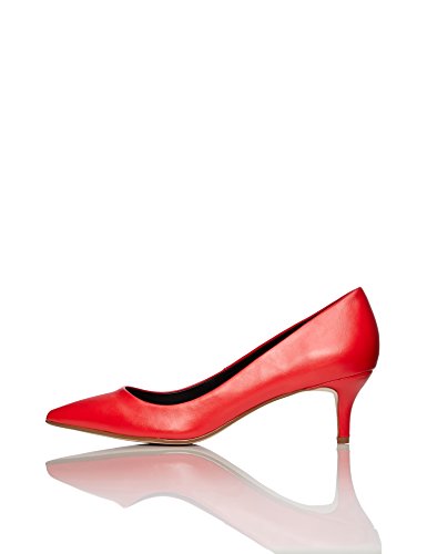FIND Scarpe Décolleté con Tacco Basso Donna, rosso (rosso), 39