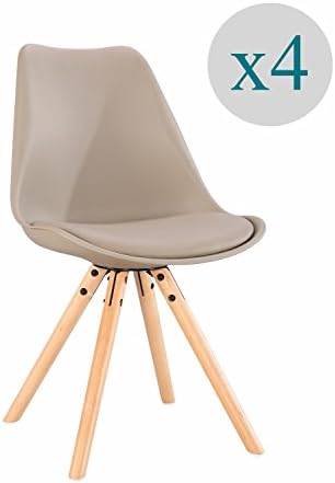 Aryana Home – Pack of 4 Chair Nordic Nordic (Tower Eames Replica) Medidas en cm.: 81 alto x 46 largo x 58 fondo beige