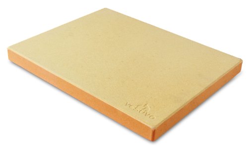Vesuvo V38303 Pizzastein- / Brotbackbackstein Set für Backofen und Grill mit Pizzaschaufel und Pizzamehl, eckig, 38 x 30 x 3 cm - 2