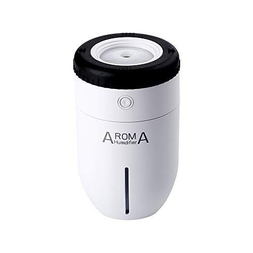 Mini Lens Aroma Umidificatore 200ml Umidificatore d'aria portatile LED Night Light Car Home Silenzioso Mute Modalità Spray regolabile Sapore di limone Bianco