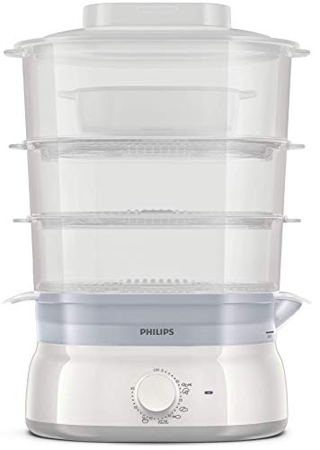 Philips HD9125/90 Cuiseur vapeur avec infuseur d'arômes, 3 paniers, capacité 9 L, sans BPA