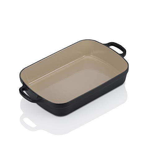 Le Creuset Bandeja Evolution de hierro fundido,33 cm, Rectangular, Todas las fuentes de calor incl. inducción, 4,9 l, Negro