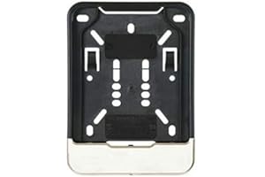 3D CARBON DESIGN 1x Kennzeichenhalter für Versicherungskennzeichen 135 x 110 mm (für Mofa - Roller - S-Pedelec - E-Bike - Moped - L-Krad - Leichkraftrad) Mit Chrom Leiste