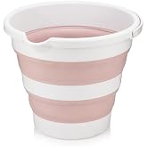 12 Litre Katlanabilir Kova - Akordiyon Katlanır Kova - Araba Kovası - Gri - 32.5 x 27.5 x 6 cm - PP+ TPR (Pembe)