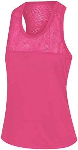 Candish Ladies Gym Vest N1KITA Sports Mesh Tank Top Womens Fitness Running Racer Back Gym Vest (Pink, XX-Large)