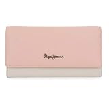 Cartera con solapa clic de 19 x 10 x 2.5 cm, fabricada en piel