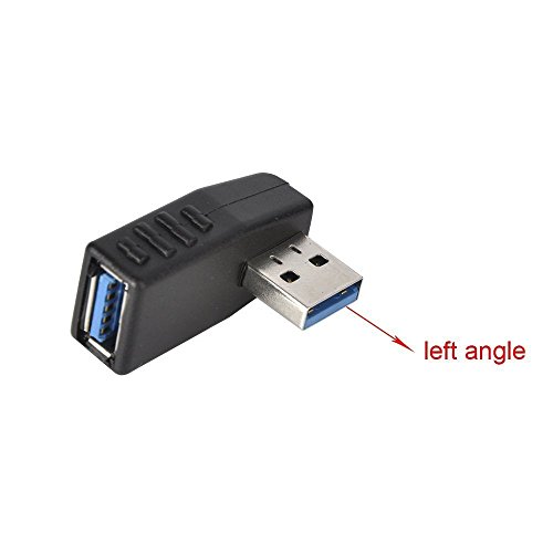 Kimilar 2-tlg USB 3,0 Adapter rechtwinklig und linken Winkel-Stecker/Buchse USB Connector-Extender Stecker Kupplung 2ST (einschließlich der linken und rechten Winkel-Adapter) - 3