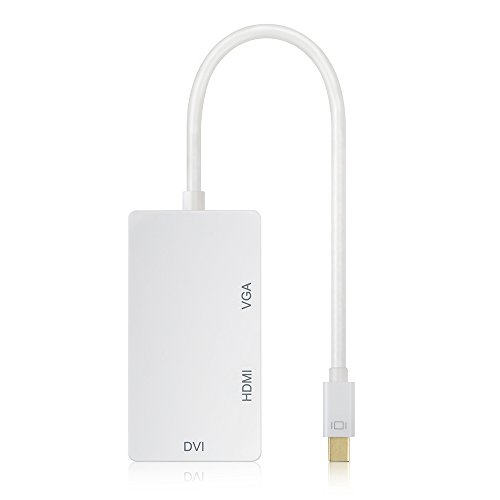 OMorc 3 in 1 Mini Displayport DP auf HDMI DVI VGA Kabel-Adapter Konverter für Apple MacBook, MacBook Air Pro, iMac, Mac mini, Microsoft Surface Pro 1 2 3, Thinkpad X1 usw. – Weiß - 4