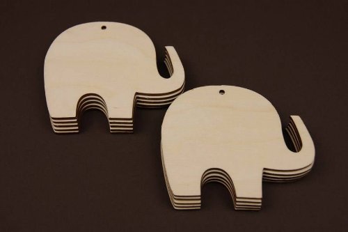 10x Schwarz Elefant Form Holz Basteln Aufhängen Dekoration Memo (X78) - 3