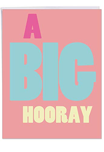 J9690 Jumbo Funny Congratulations Card: Big Hooray With Envelope (Extra Large Version: 8.5'' x 11'')