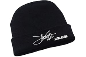 ‎MAISLEY Bangtan Boys Strickmütze, The Same Mütze,Suga Jin Jimin Jung Kook J-Hope Rap-Monster V Signature Mütze, Schwarz Weiche Mütze,Anti-Cold warme Mütze