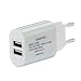 Produktbild Big-Mountain 5V / 2A Doppel USB Ladegerät | Ladeadapter 2 Ports Netzteile Smart Lade | EU-Stecker | für Samsung iPhone XS Max Tablet Universal Handy Wand Adapter (Weiß)