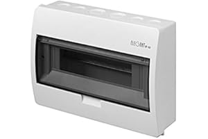 Elektro-Plast Scatola dei fusibili, coperchio trasparente, IP40, scatola di distribuzione, da incasso, AP, 12 moduli, 1 fila