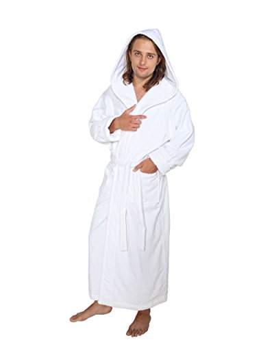 Hood'n Full Robe, Women's Men's Hooded Bathrobe 100% Cotton Terry Towelling Ankle length for Home, Gym, Spa and Hotel