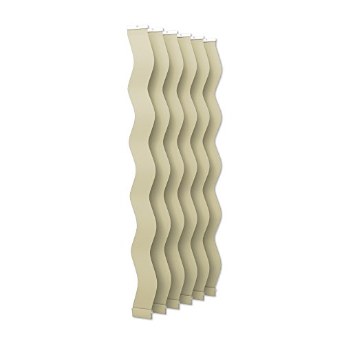 VICTORIA M Lamellenvorhang, Jalousie Scarlett - S-Form, verdunkelnd - 8,9 x 250cm, beige | 6er Pack