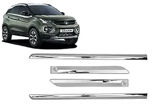 AutoMotot Full Chrome Side Beading Side Cladding Compatible for Tata Nexon Set of 4 pcs