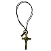 Men Style Vintage Style Jesus Crucifixion CELTIC Double Cross Gold Leather Cross Necklace Pendant For Men And Boys (Leather Necklace Adjusatble) RS.299.00