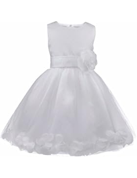 iEFiEL Mädchen Kleid Pinzessin Blumen-Mädchen Kinder Weiß Kleid Hochzeit Festkleid Kommunionkleid 92 98 104 110...