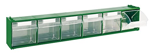 Cajonera modelo 'Madia' apilable, en plástico de alta resistencia. Cajones transparentes. Dimensiones: lxpxh.