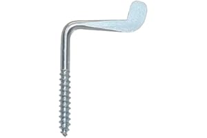 KeyMet Zinc Sash Window Bolt (10, 65mm, 35mm Thread, 78mm Total, 6mm Thread Diameter, 40mm Total Height, Silver, J-shaped, Wall Mount, 7g, Vienna Style)