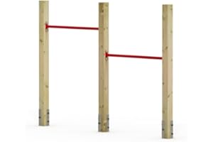 Wickey Doppel-Reckstange FIT Tumble 302 - Spielplatz Turngerät - Kinder Reckstange - Spielgerät aus Holz - 206x9x151 cm
