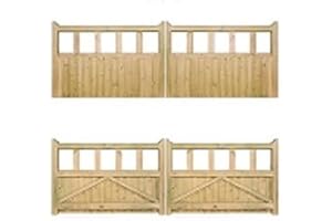 MD CARPENTRY Wooden garden driveway gates, garden gates wooden 6ft 180cm High, Double Driveway Wooden Garden Gates, Wooden Cottage Driveway Gate, (180cm High x 330cm wide x 5cm Deep)
