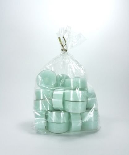 20 original Dänische Teelichter ohne Duft im Acryl-Cup farbig durchgefärbt mint