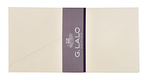 G.Lalo - Lote de 20 sobres (algodón puro, 110 x 220 mm), color crema