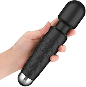Today CREATION Cordless Rechargeable Handheld Personal Body Massager with Vibration 8 Speeds, 20 Modes (Black)