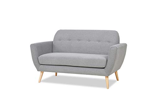 Meubletmoi Canape 2 Places Scandinave En Tissu Gris Confortable