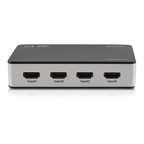 kwmobile 5in1 5 Port HDMI Switch Verteiler – Full HD 3D 4k fähig mit Fernbedienung – CEC 2160p Full HD – Inkl. Fernbedienung und Netzteil - 3