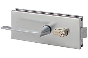 Metalux - Serrure 9045 - Serrures de miroiterie pour portes en verre CLARIT Inox brossé avec Gâche Poignées Cylindre