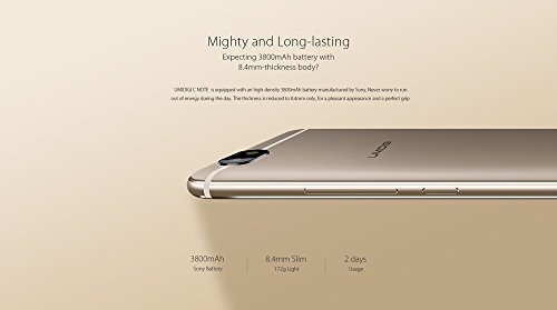 UMIDIGI C NOTE - Android 7.0 5.5 Zoll 4G Smartphone 1.5GHz Quad Core 3GB RAM 32GB Ultra-Slim 8.4mm Metall Unibody 3800mAh Batterie - Grau