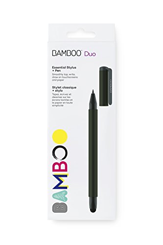 Wacom Bamboo Duo Smart Stylus & Kugelschreiber (4. Generation) in Schwarz / 2in1 Touch Pen mit Carbonfaser-Spitze für Touchscreen-Eingabegeräte mit kapazitiver Touch-Technologie wie iPhone oder iPad - 2