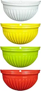 KHOJI Peony Wall Mountable Hanging Pots (A Set of 4 Multicolored pots)