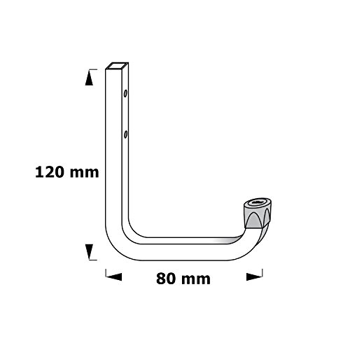 20x GedoTec® Wandhaken Schraubhaken Profilhaken Universalhaken Allzweckhaken Haken Stahl verzinkt | Tiefe 80 x Höhe 120 mm | Tragkraft 80 kg | Markenqualität für Ihren Wohnbereich - 4