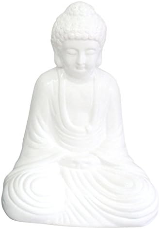 HOMEA 5dej1345bc Statue Buddha Design 21 x 14 x 30 cm Ceramic White