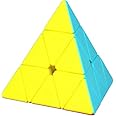 Authfort Pyramid Speed Cube, 3x3x3 Qiming Pyramid Speed Cube Stickerless Frosted Triangle Puzzle Magic Cube