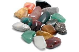 ‎AMAHOFF 20 Edelsteine (trommelpoliert) - Natursteine 2-3cm - bunte Mischung - u.a Bergkristall & Sodalith - von AMAHOFF