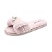 Produktbild FORH Mode Damen Rutsch auf Sliders flaumig Faux Pelz Einfarbig Wohnung Slipper Flip Reinfall Sandale (36, Rosa)