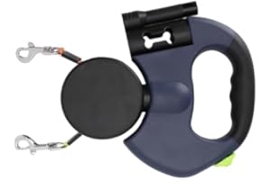 YOUTHINK Guinzagli Retrattili Doppio per Cani,Guinzaglio Allungabile Due per Cani Rotazione 360 °Nessun Entanglement, Adatto a Cani di taglia Media e Piccola, .50 lbs