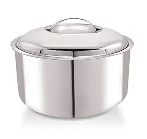 WARMEO Nexa-XL Solid Push & Lock Stainless Steel Casserole (Silver, 3000 ml)