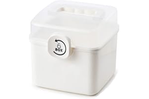 alslovkar Boîte Multi-Usage À Pharmacie avec Fermeture Sécurisée pour Enfants, Multicouche,Rangement Medicament, pour Urgences, Boîte De Premiers Soins