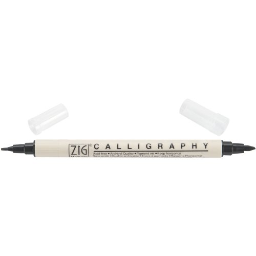 Zig Memory System Calligraphy Dual-Tip Marker (Packaged)-Pure Black