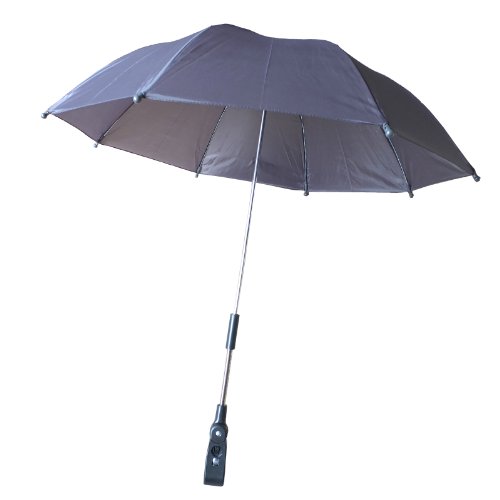 STROLLER BUGGY PRAM PARASOL UMBRELLA - IT FITS TO MOST PRAMS - VERY SIMPLE TO ATTACH WITH SCREW TYPE FITTING TO FRAME - UMBRELLA CAN BE SIMPLY ADJUSTED INTO POSITION - PERFECT FOR BABIES AND INFANTS TO KEEP THE DRY AND PROTECTED (PACK OF 1, GREY)