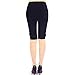 Liang Rou Maternity Over Belly Ultra Thin Stretch Short Leggings With Bow-tie Black