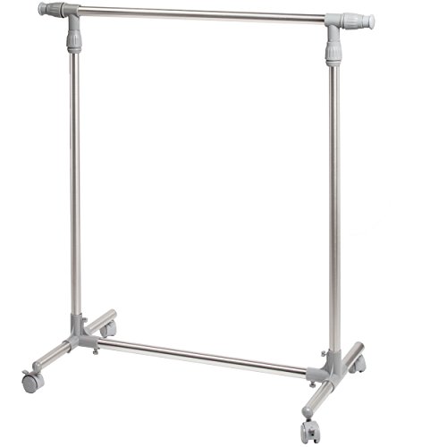Oramics Kleiderständer ausziehbarer Teleskopgarderobe Garderobenständer mit Rollen 87-150cm Kleiderstange - 8